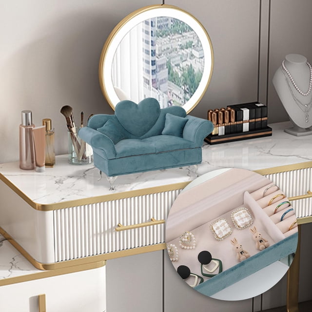 1:6 casa de muñecas en miniatura sofá joyero organizador decoración del hogar elegante Mini vida escena accesorios para colgante cuerpo joyería