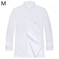 thumbnail image 2 of CHEF Uniforme Poliéster de manga larga Cocina Delantal con bolsillos delanteros Simple Style Professional Home Suministros para la parrilla Restaurante Blanco M seitruly LF000325-07, 2 of 7
