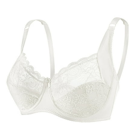 TOWED22 Womens Wireless Bra Women s Bra Sheer Lace Bra Plunge Unlined Full Coverage See Underwire Bra Beige