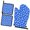 Baseballs and Faces, variant on Baseballs and Words Blue Pattern Oven Mitts and Pot Holder Sets 2 Pcs for Kitchen Baking, Cooking and Grilling, Heat Resistant Up To 392 °F