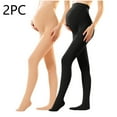 thumbnail image 2 of Frostluinai 2-Pack Women's Opaque Maternity Pantyhose Fleece Lined Thermal Tights Over The Belly Stretchy Pregnancy Leggings, 2 of 4