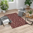 thumbnail image 1 of Vintage Turkish Area Rug, Monochrome Style Classic Victorian Inspired Rococo Motif Repetition, Soft Carpet for Living Room Decor with Distressed Look, 6.6' X 9.6', Maroon Camel, by Ambesonne, 1 of 4