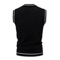 thumbnail image 4 of Wyobmus Men's V Neck Sweater Vest Casual Cable Knit Slim Fit Sleeveless Pullover Sweater With Ribbing Edge Black, 4 of 4