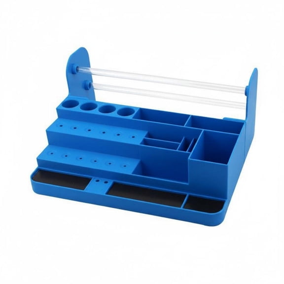 JunZheHub Phone Repair Tool Rack Long-Lasting Plastic Multi-Compartment Tool Organizer Royal Blue Cross-border Box