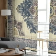 thumbnail image 4 of Western Flower, Sheer Curtains 84 Inches Long 2 Panels Set, Window Sheer Curtains for Living Room/Bedroom, Rustic Tribal Ethnic Boho Farmhouse Light Filtering Rod Pocket Curtain 52'' x 84'' x 2, 4 of 7