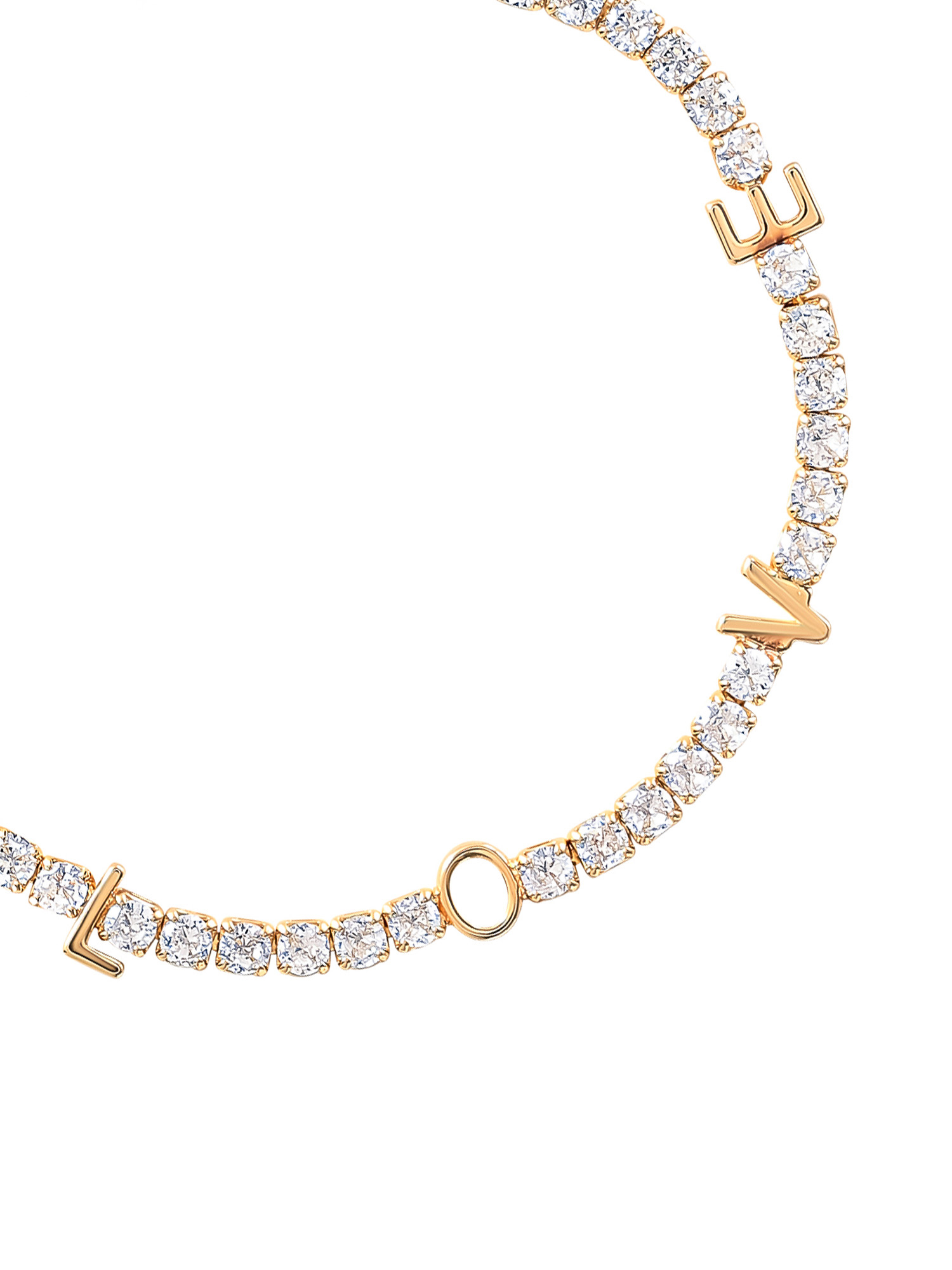 Believe by Brilliance Women's Gold Plated Cubic Zirconia Love Bracelet