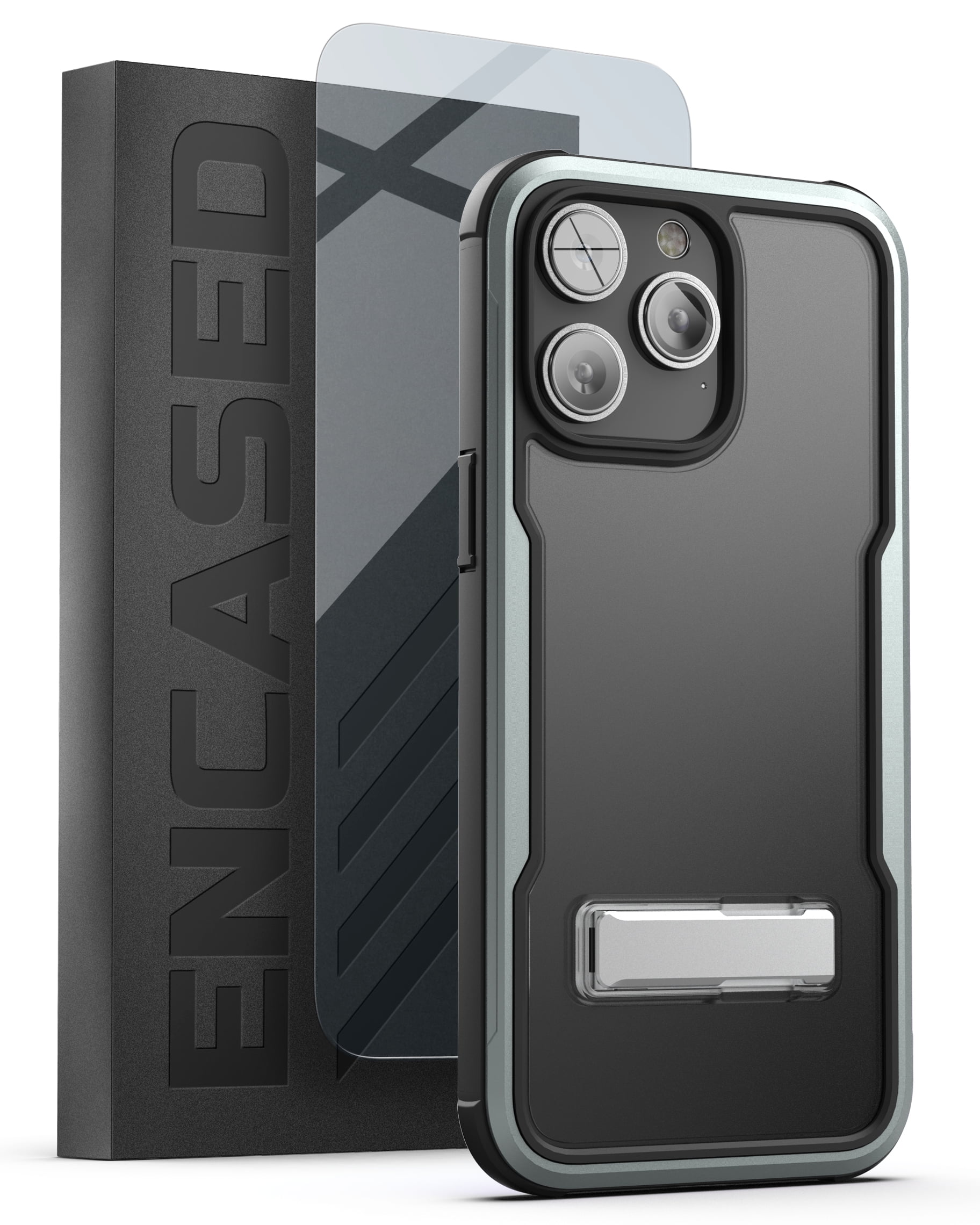 Encased Aluminum Armor Kickstand Case Designed for iPhone 14 Pro Max - with Metal Stand and Screen Protector (Retail Packaging) - Gray - Walmart.com Encased Aluminum Armor Kickstand Case Designed for iPhone 14 Pro Max - with Metal Stand and Screen Protector (Retail Packaging) - Gray - Walmart.com