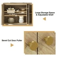thumbnail image 3 of Eumyviv 4 Door Storage Cabine, Herringbone Accent Sideboard Cabinets, Wood Sideboard Storage Cabinet for Bedroom Living Room, Oak H0143, 3 of 11