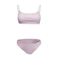 thumbnail image 4 of Sngxgn Bikini Set for Women Two Piece Swimsuit Back Tie Mid Waisted Bottom with Shoulder Straps(Pink,S), 4 of 5