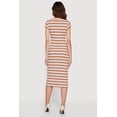 thumbnail image 3 of Women's Striped Rip Knit Cap Sleeve V-Neck Midi Dress, 3 of 3