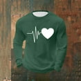 thumbnail image 4 of EchfiProm T shirts for Men Long Sleeve Army Green Shirts Waffle Casual Graphic Valentine Young Mens Tops 4XL, 4 of 8