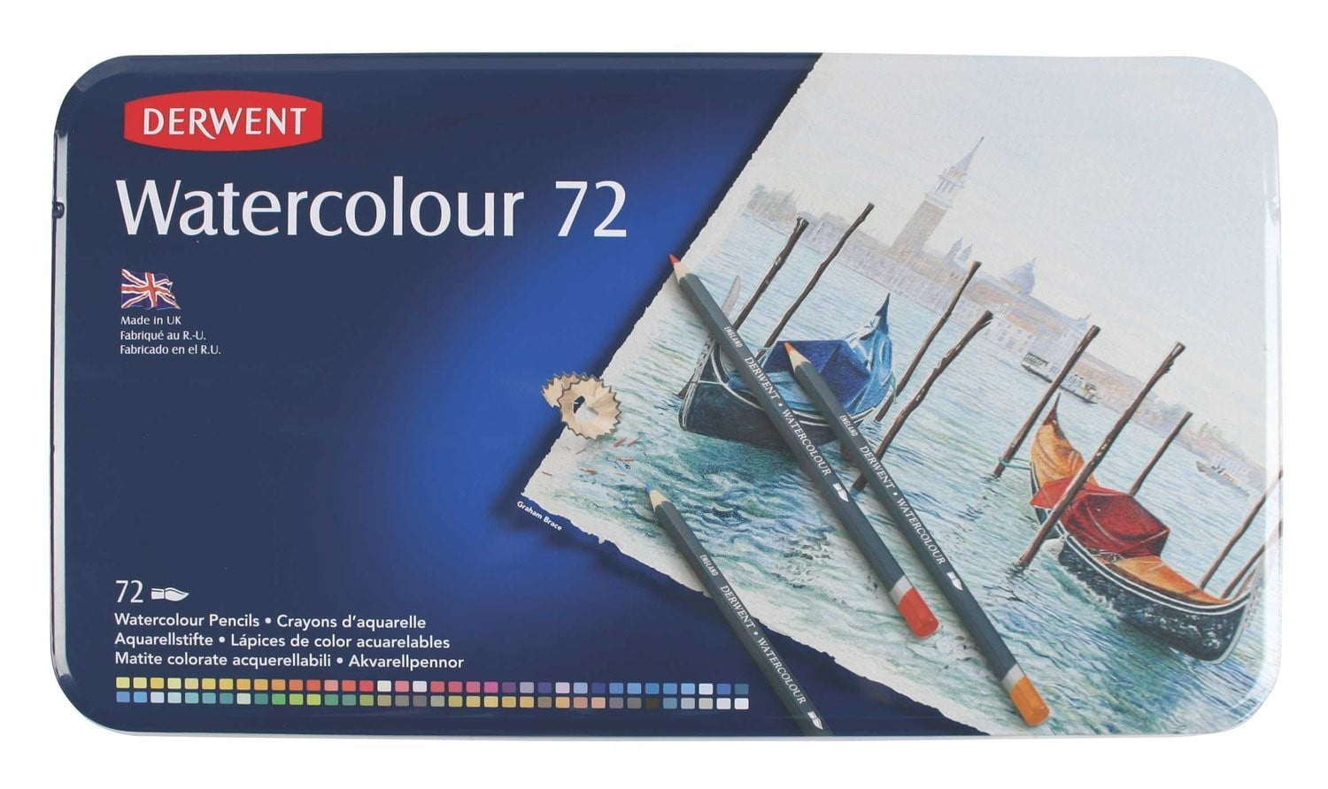 Derwent Watercolor Pencil 72-Color Tin Set
