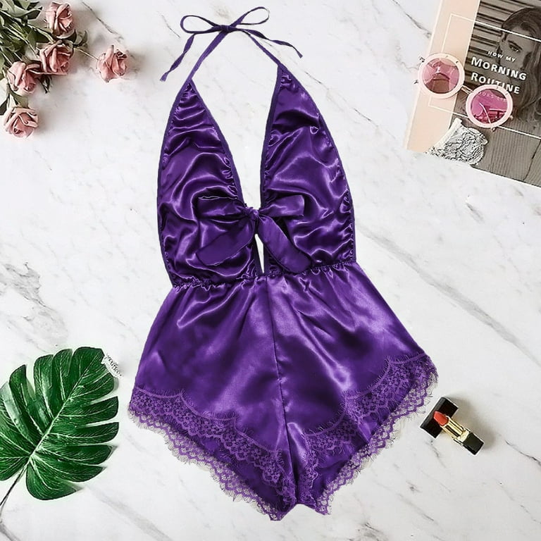 Women's Chemises Negligees Sexy Panties with Self Strapless Bra Ladies  Night Gowns Med Mini Dress Sexy Lingerie Couple Matching Underwear Set Bra  Corset Lingerie for on Clearance Purple S - Walmart.com
