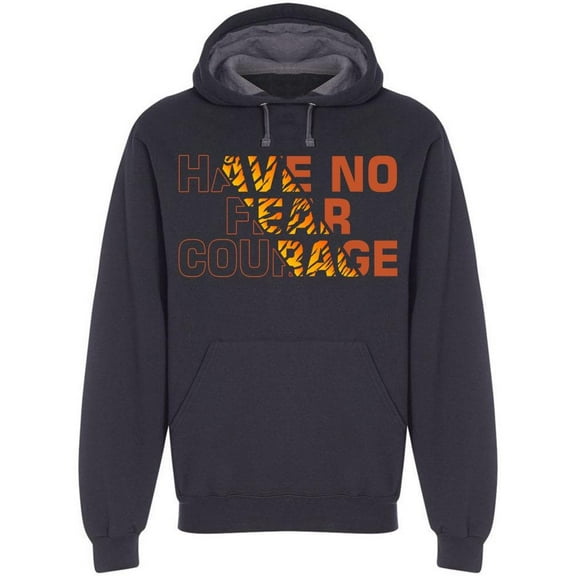 No Fear Courage Hoodie Men -Image by Shutterstock, Male 3X-Large