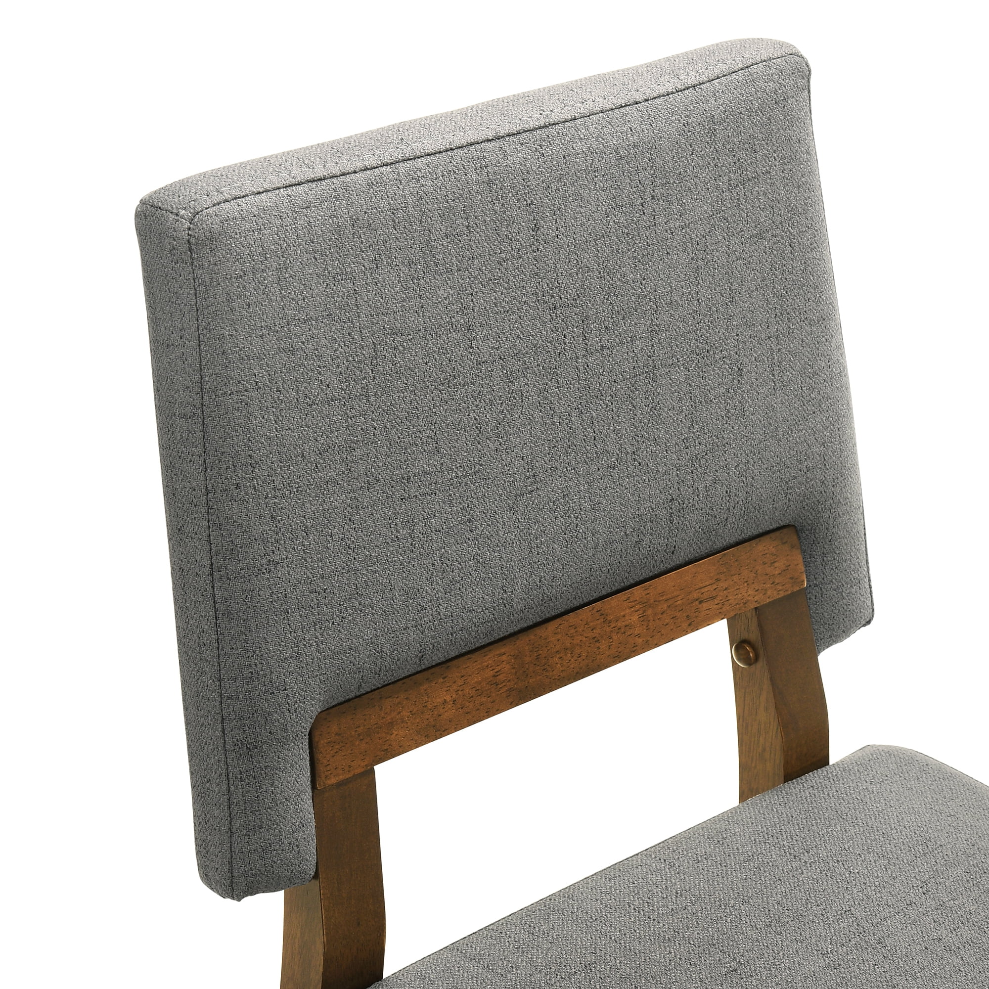 Channell Wood Dining Chair in Walnut Finish with Charcoal Fabric - Set of 6
