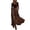 Brown, variant on Delconic Women's Round Neck Long Sleeve Top & High-Waisted Maxi Skirt Set Brown L