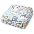 thumbnail image 3 of Yibo Cute Cat Blanket Flannel Soft and Comfortable Anti-static Bed Sofa Blanket, 3 of 9