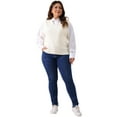thumbnail image 3 of Agnes Orinda Plus Size Sweater Vest for Women V Neck Knit Vests Solid Classic Sleeveless Pullover Sweaters Tops 4X White, 3 of 6