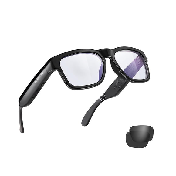 OhO Lunettes Bluetooth, Contrôle Vocal et Style Ouvert pour Écouter de la Musique et des Appels, Lentille de Protection UV400