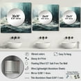 thumbnail image 4 of Designart "Simplistic Ebony and Azure Wave Design IV" coastal Square Mirror Wall Decor Coastal - Large Blue Square Bathroom Mirror - Square Printed Wall Mirror Art, 4 of 5
