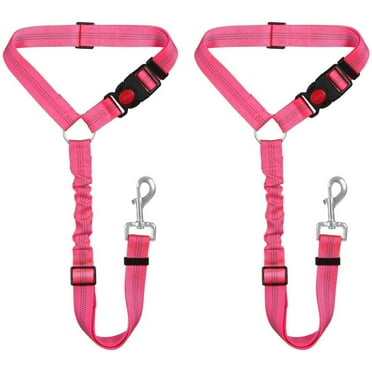 Pet Dog Seat Belt for Car Headrest, Reflective and Adjustable with Bungee for Small Medium Large Dogs and Cats, 2 Pack