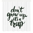 thumbnail image 3 of Ambesonne Saying Shower Curtain, Do Not Grow up Its a Trap, 69"Wx75"L, Charcoal Grey and White, 3 of 5