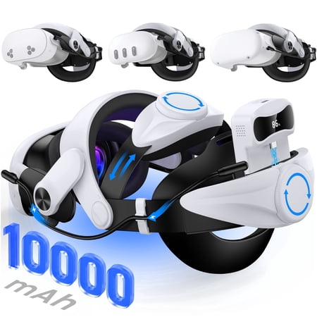 Beboncool Head Strap Compatible with Meta Quest 2/3/3S,10000mAh Rechargeable Battery & 4-Way Ergonomic Adjustment,MQ3003