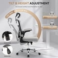 thumbnail image 4 of Office Chair Ergonomic Desk Chair - Home Mesh Office Desk Chair with Wheels, High-Back Computer Gaming Chair with Adjustable Headrest, Rolling Swivel Task Chairs for Home, Office, Gaming Room, 4 of 7