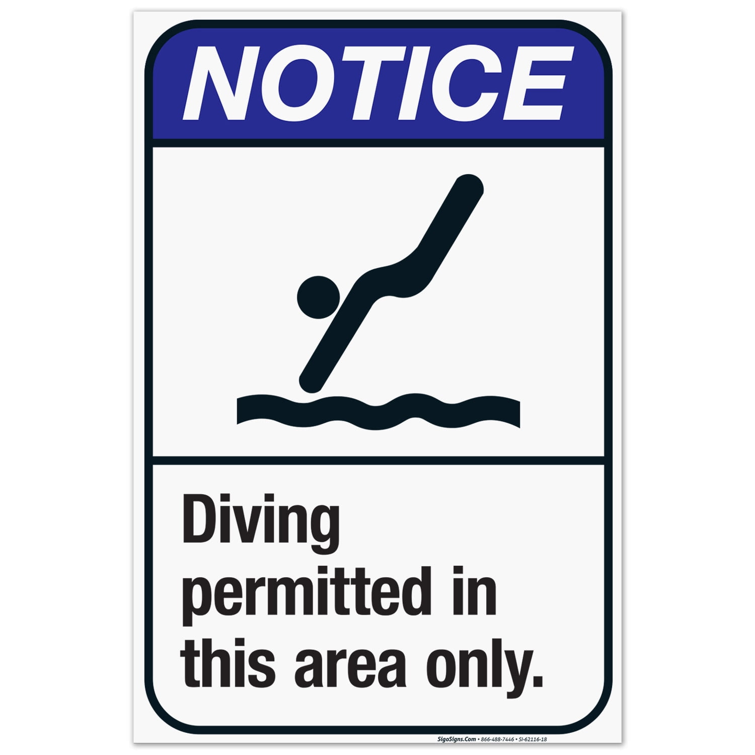 Diving Code Pool New Jersey Diving Permitted Sign, Complies With State Of New Jersey ...