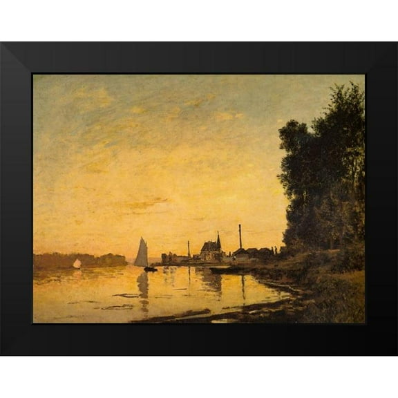 Monet, Claude 14x12 Black Modern Framed Museum Art Print Titled - Argenteuil-late afternoon 1872