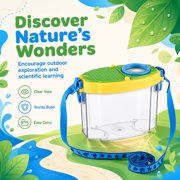 4 Pcs Bugs Catcher, Bugs Habitat with Magnified Viewer and Tweezers, Portable Insect Viewer Kit with Shoulder Strap for Outdoor Science Nature Exploration