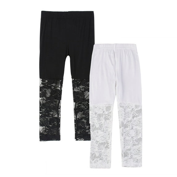2-7T Kids Baby Girls Toddler Lace Pants Tights Leggings Trousers For Skirt Dress, 2PCS