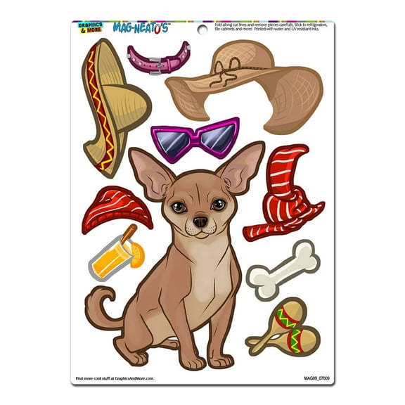 Chihuahua Dress-Up - Dog Pet Funny MAG-NEATO'S(TM) Refrigerator Magnet