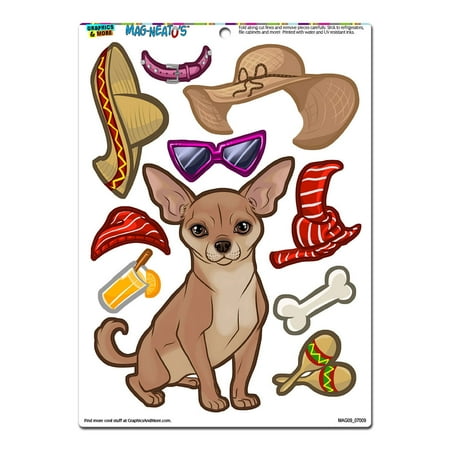

Chihuahua Dress-Up - Dog Pet Funny MAG-NEATO S(TM) Refrigerator Magnet
