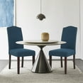 thumbnail image 3 of High Back Fabric Upholstered Dining Chairs with Nailhead Trim, Blue, Set of 2, 3 of 10