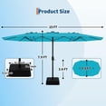 thumbnail image 4 of 15FT Large Patio Umbrella with Base Included, Outdoor Deck Standing Umbrella with Crank Handle, Double-Side Rectangular Pool Umbrella for Outside, Market, Patio, 4 of 7