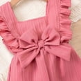 thumbnail image 4 of Splozh Girl Romper Girls Jumpsuit Wide Leg Loose Ruffle Sleeve Crew Neck Rompers with Pockets Casual Fashion Red,4-5 Years, 4 of 9