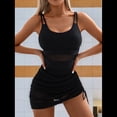 thumbnail image 4 of Traje de Baño de una Pieza para Mujer, con Control de Abdomen, Adelgazante, Pareo Transparente, Negro, Talla XXL, 4 of 9