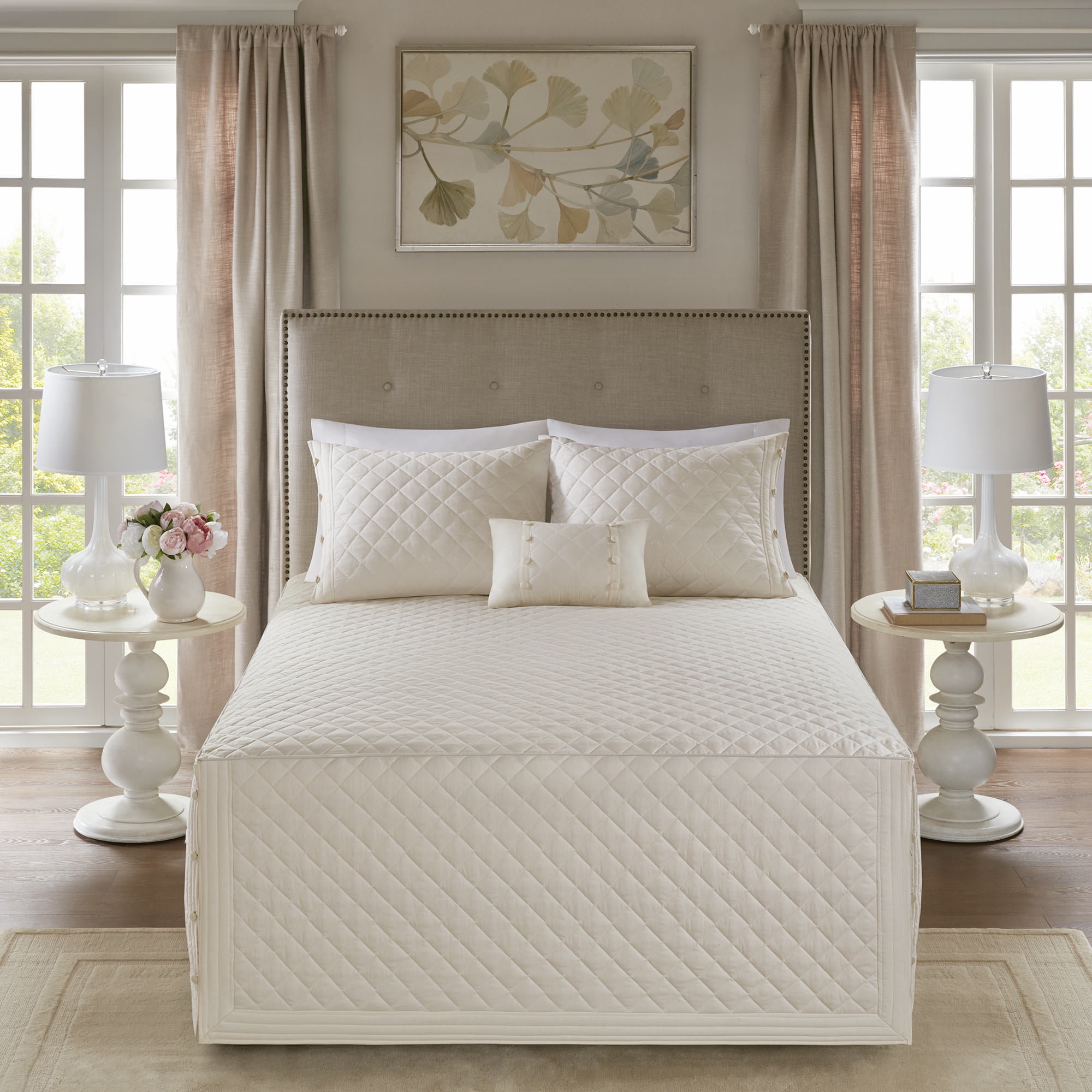 Home Essence Miller 4 Piece Tailored Cotton Bedspread Set - Walmart.com