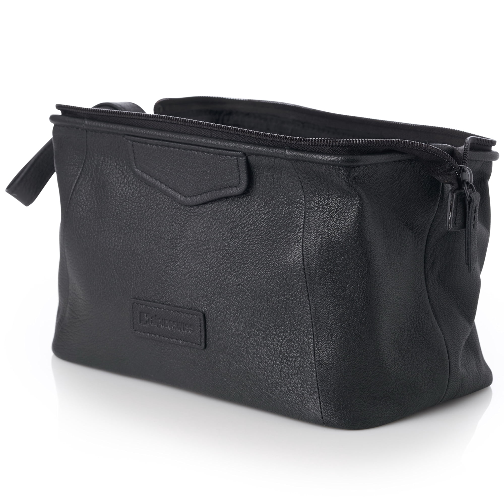 Alpine Swiss Lauter Toiletry Bag Genuine Leather Shaving Kit Dop Kit Travel Case