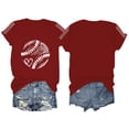 thumbnail image 2 of Red T Shirts for Women Daily Casual Printed Short Sleeve O Neck T Shirt Tops Fashion Clothing, 2 of 6