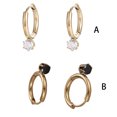 thumbnail image 3 of pitrice 1 Pair Stud Earrings Rhinestone Wedding Engagement Date Work Decoration Trendy Ears Jewelry Woman Ladies Black, 3 of 6