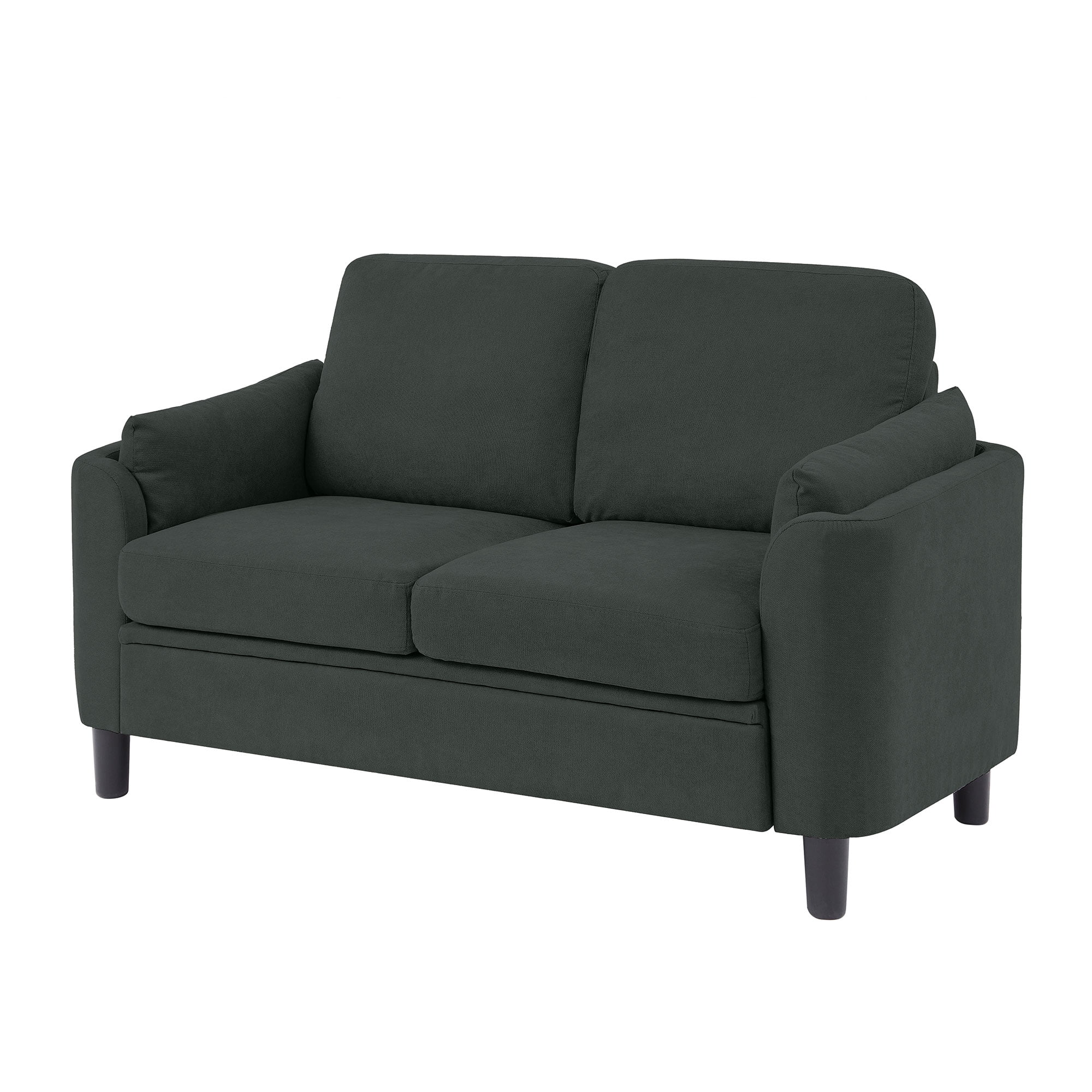 Soscana Small Sofa Couch Loveseat, 2 Seater Sofa for Living Room Apartment Bedroom Studio Office Small Space,Black