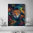 thumbnail image 2 of Mudket Framed Ready to Hang Leopard Canvas Wall Art, Vibrant Tropical Rainforest Foliage Cheetah Animal Print Wall Decor, for Living Room Bedroom Office Home Decor Nature Lovers - 36"L x 24"W, 2 of 10