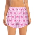 thumbnail image 2 of Daiia Pink bows Pattern Women's 2 in 1 Running Shorts - Lightweight Athletic Workout Gym Yoga Shorts Liner with Phone Pockets-X-Large, 2 of 7