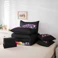 thumbnail image 6 of Manfei Monster Truck 7-Piece Twin Bedding,Neon Lights Print Bedding Comforter Set,Black,Black Reversible, 6 of 7