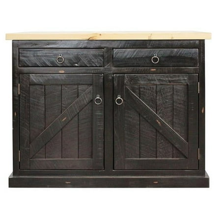 American Heartland 30116RBWPT Rustic Kitchen Island with Pine Top Rustic Barnwood