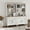 White, variant on WAMPAT Farmhouse 72" Tall Bookcase, Large Display Book Case Shelf with 3-Tier Open Book Shelves and 3 Drawers, 3 Tier Bookshelf for Living Room, Library, Study Room, Bedroom, Office, Rustic White
