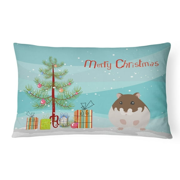 Carolines Treasures CK4452PW1216 Dzungarian Hamster Merry Christmas Canvas Fabric Decorative Pillow, 12H x16W,