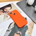 thumbnail image 2 of Silicone Case for IPhone 15 6.1 Inches, Fine Hole Scratch Proof, Shock Proof Fingerprint All-round Protection Mobile Phone Case(Orange), 2 of 11